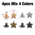 Sterne Nieten Schraube 12 bis 13,5 mm für Kleidung Schuhe Hut Gürtel – Farbe 4p 12mm Mix 4 Colors
