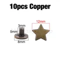 Sterne Nieten Schraube 12 bis 13,5 mm für Kleidung Schuhe Hut Gürtel – Farbe 10p 12mm Copper