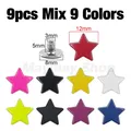Sterne Nieten Schraube 12 bis 13,5 mm für Kleidung Schuhe Hut Gürtel – Farbe 9p 12mm Mix 9 Colors