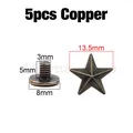 Sterne Nieten Schraube 12 bis 13,5 mm für Kleidung Schuhe Hut Gürtel – Farbe 5p 13.5mm Copper