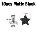 Sterne Nieten Schraube 12 bis 13,5 mm für Kleidung Schuhe Hut Gürtel – Farbe 10p 12mm Matte Black
