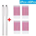 Stoff Marker Stift löschbar für Leder und Stoff – Farbe 42Pcs-Rose Red