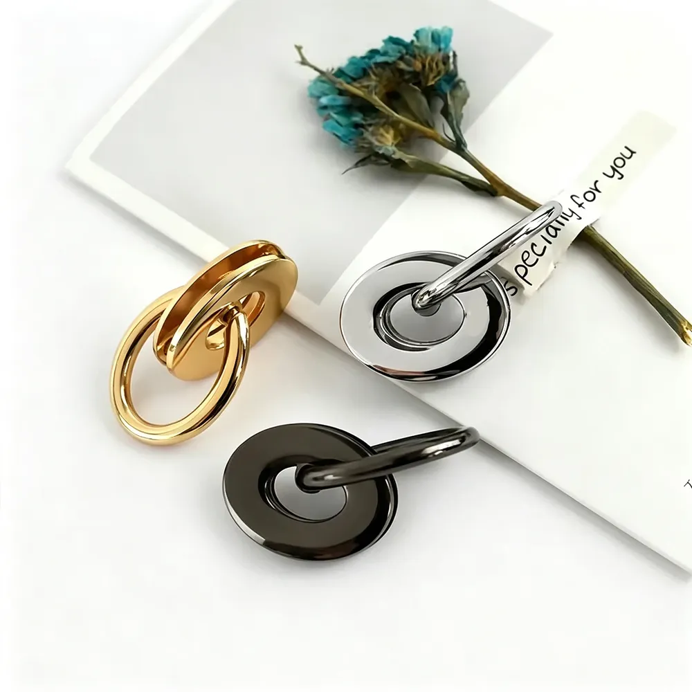 Taschen Nietenknopf mit D-Ring für Lederhandwerk 2 bis 10 Stück