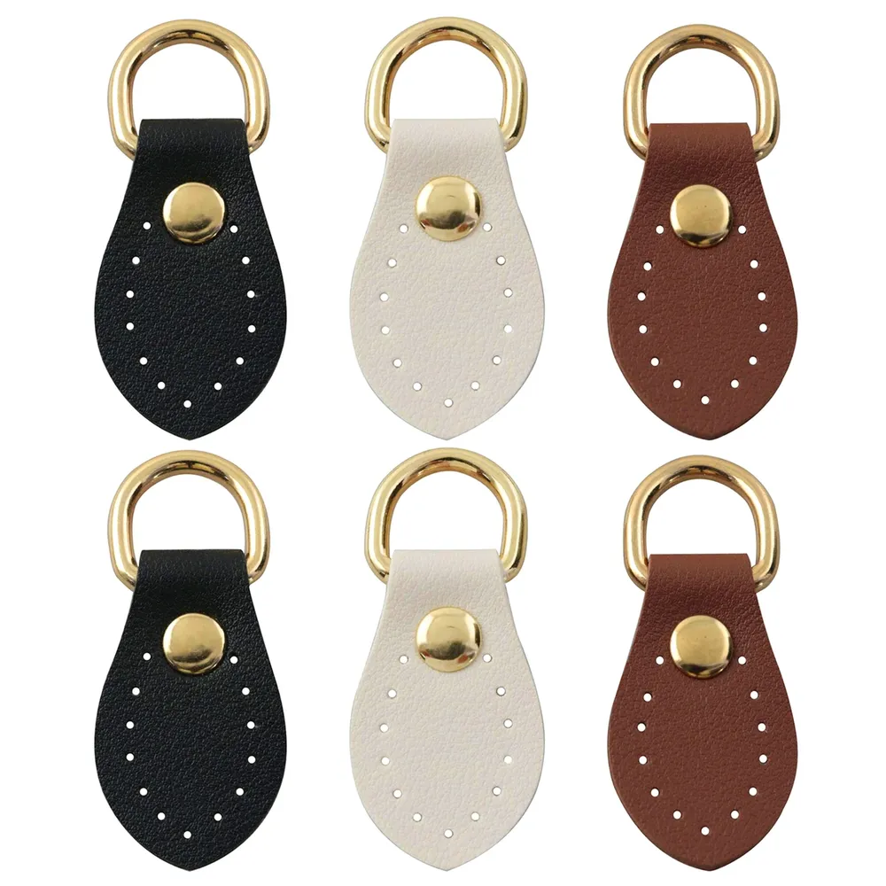 Taschenclip D-Ring PU Leder 6 Stück für Geldbörsen Gurthalterung Haken