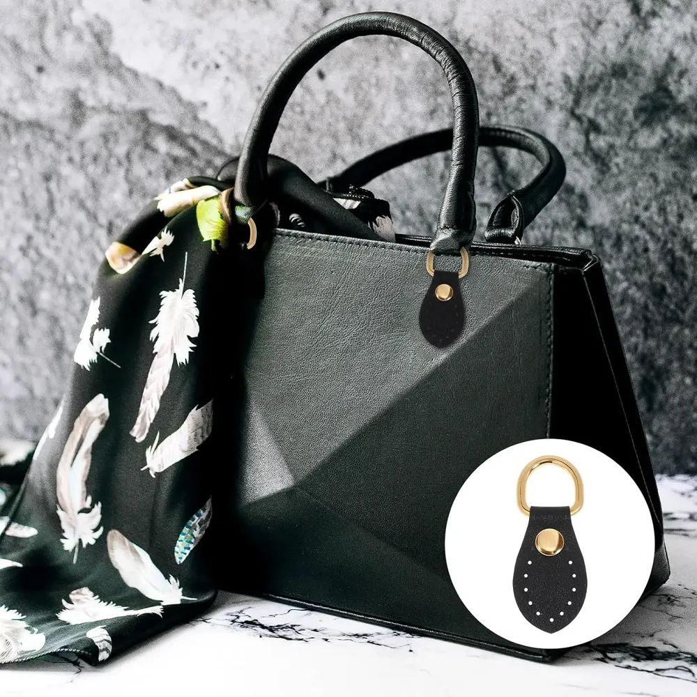 Taschenclip D-Ring PU Leder 6 Stück für Geldbörsen Gurthalterung Haken