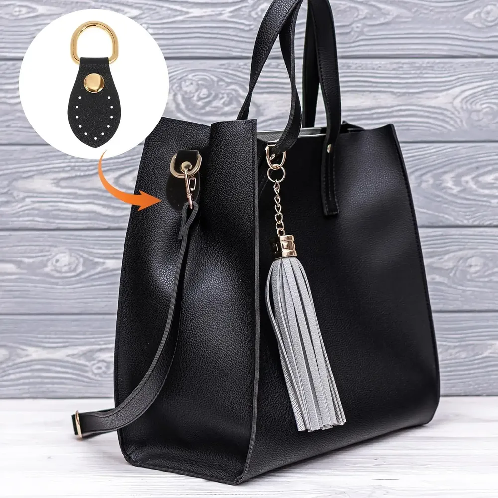 Taschenclip D-Ring PU Leder 6 Stück für Geldbörsen Gurthalterung Haken
