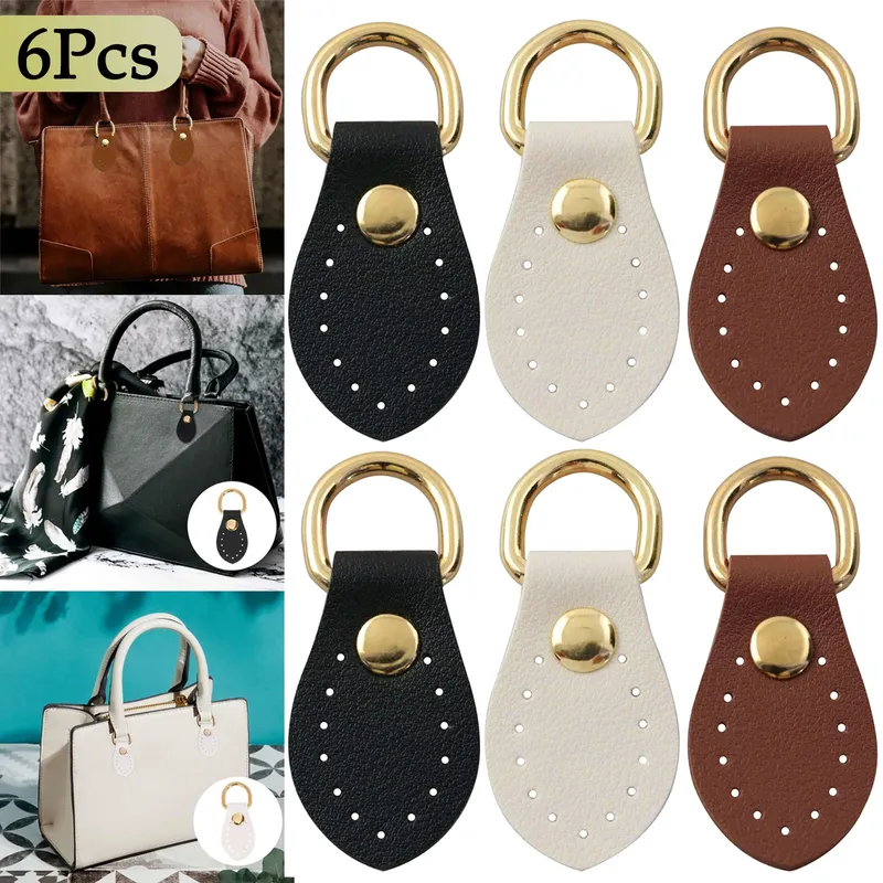 Taschenclip D-Ring PU Leder 6 Stück für Geldbörsen Gurthalterung Haken