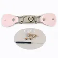 Taschenverschluss Leder PU 1 bis 5 Stück für Handtaschen Mäntel Nähzubehör – Farbe PinkSilver