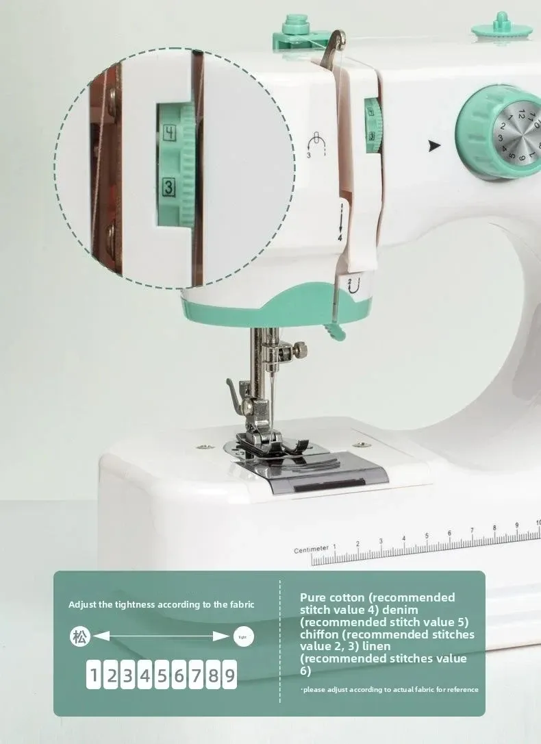 Tragbare Nähmaschine 12 Stiche Fußpedal