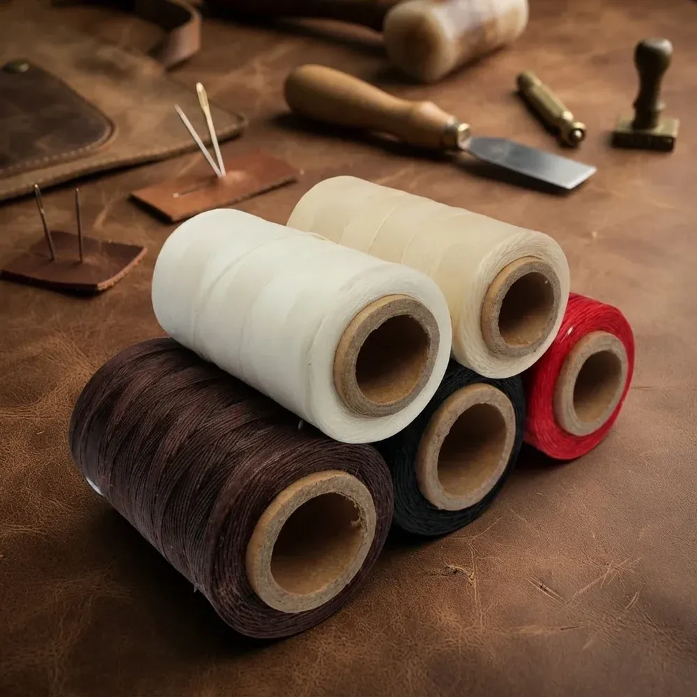 Wachsfaden Leder 240 Meter für Handnähen DIY Handwerk 1 mm